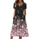 thumbnail image 1 of Gibobby Vestidos Casuales para Mujer Vestido holgado de cuello redondo con estampado floral de manga corta informal de verano para mujer Mini vestidos d(Rosa,CH), 1 of 5