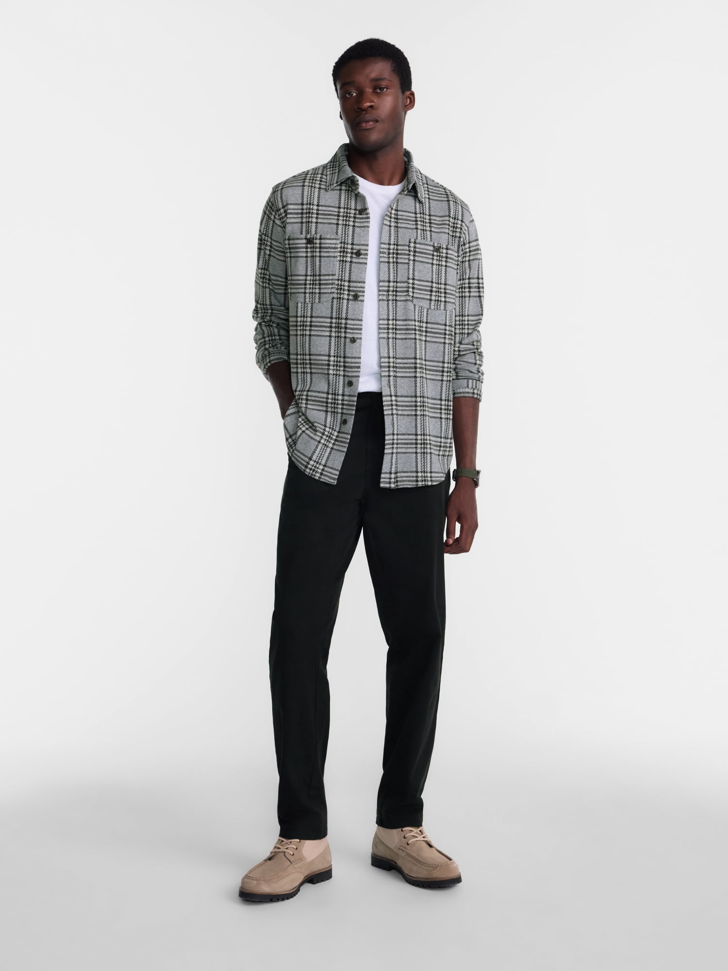 George Men's Knit Overshirt with Long Sleeves, Sizes XS-4XLT