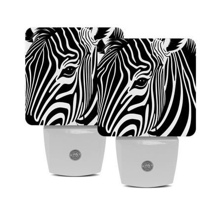 

LED Night Light Lamp with Smart Sensor Dusk to Dawn Sensor 2-Pack for Bedroom Bathroom Hallway White 0.5W Plug-in Animal White Black Zebra