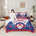 thumbnail image 4 of Castle Fairy Female Men Baseball Gamer Full Size Comforter Sets 3-Piece,Sport Gamer Bedding Comforter Set,Blue Red Lightweight Bedding Sets,Breathable Home Decor,Reversible, 4 of 8