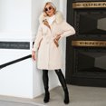 thumbnail image 1 of Winter mid-length warm zipper coat fur collar padded jacket, 1 of 2
