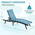 thumbnail image 2 of AECOJOY Outdoor Lounge Chair with Adjustable Positions, Aluminum Chaise Lounge Outdoor for Pool, Garden, Beach, Blue 2 PCS, 2 of 10