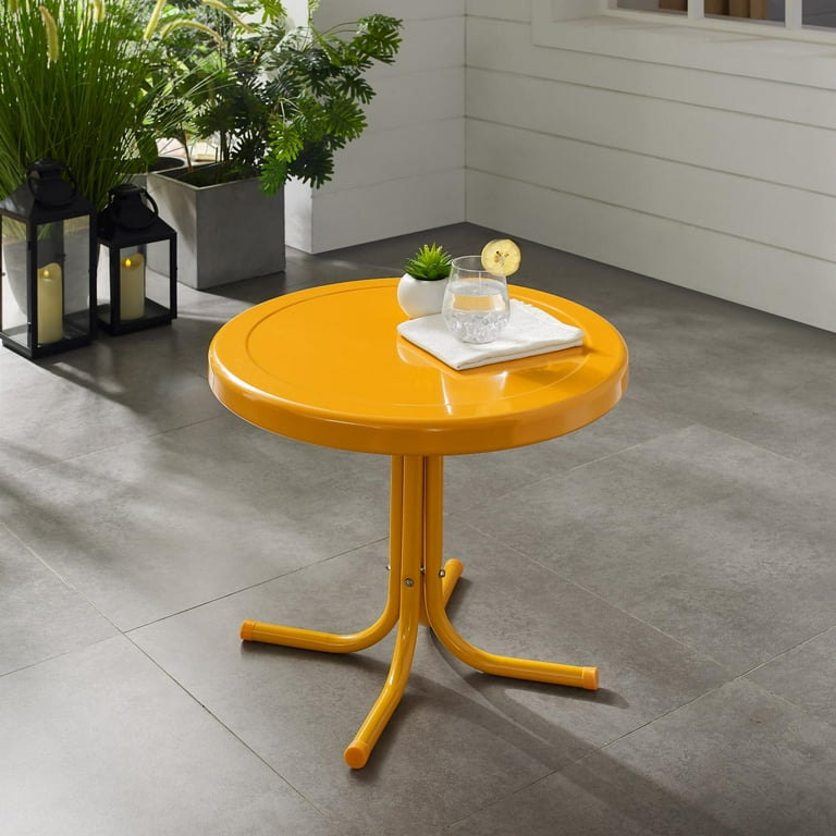 Crosley Griffith Retro Outdoor Patio Side Table, Steel Frame