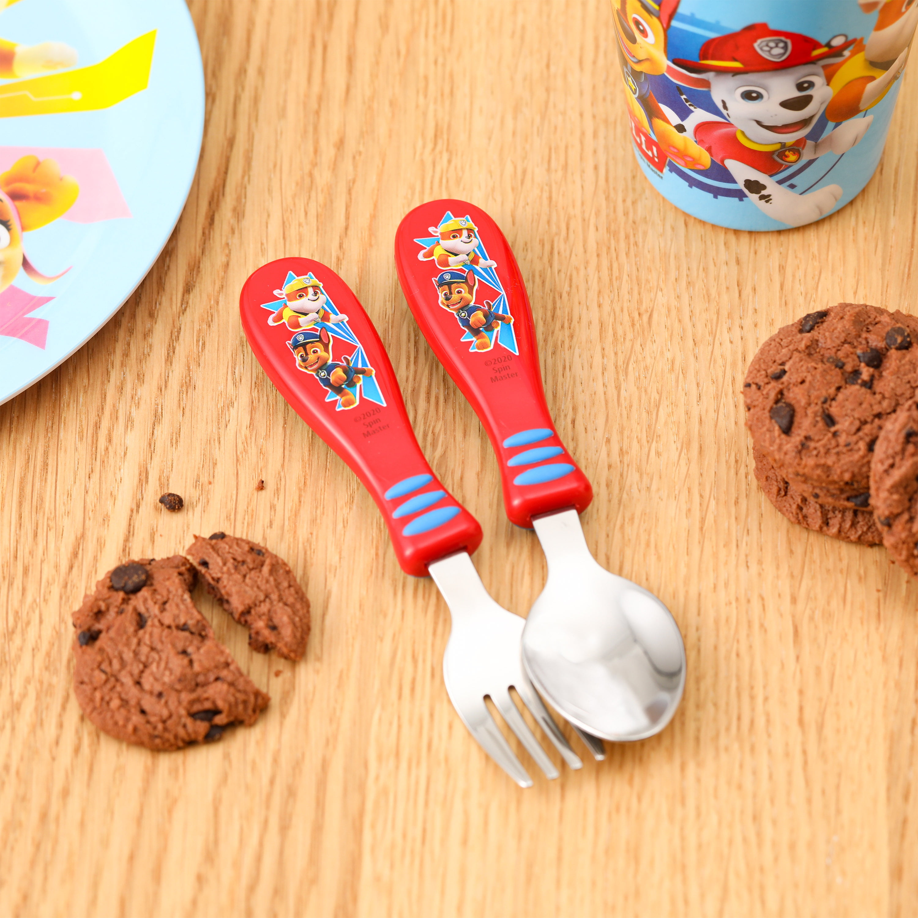 Zak Designs PAW Patrol Chase and Rubble Easy-Grip Flatware with