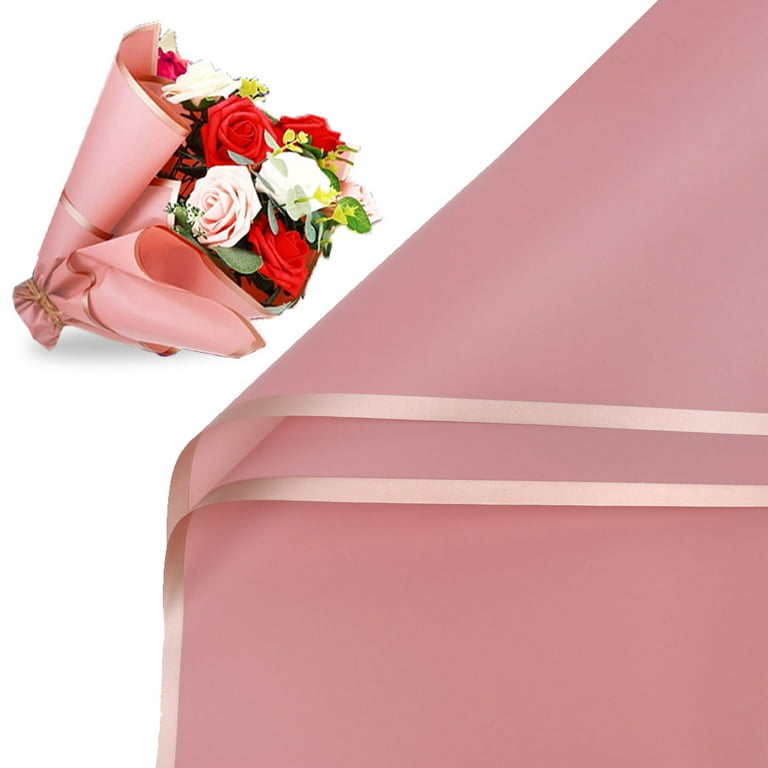 Transparent With Color Edges Flower Wrapping Paper – forever roses store