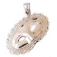 thumbnail image 1 of 14K Yellow Gold Lace Masquerade Mask Pendant - 33 mm, 1 of 3