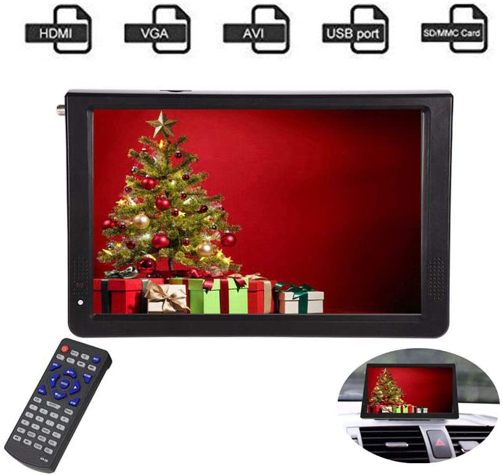 12" Portable HDMI Small TV,Acogedor ATSC Digital Car TV with USB/SD/MMC