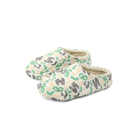 

Daeful Mens House Shoes Slip On Slippers With Lined Clog Slipper Winter Comfort Keep Warm Waterproof Mules Letter Floral 5-5.5