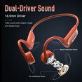 thumbnail image 4 of Kimhost Bone Conduction Headphones Bluetooth 5.3, IP68 Waterproof Open Ear Headphones with 32GB MP3 Player, 8H Playtime, Magnetic Charging, Quick Pairing for Sports Swimming - Orange, 4 of 6