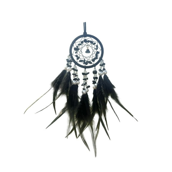 Dreamcatcher Car Pendant with Crystal Stones and Feathers, Handmade Wind Chime for Auto Interior Decor, Bohemian Style Wall Hanging ornament for Home Office Bedroom