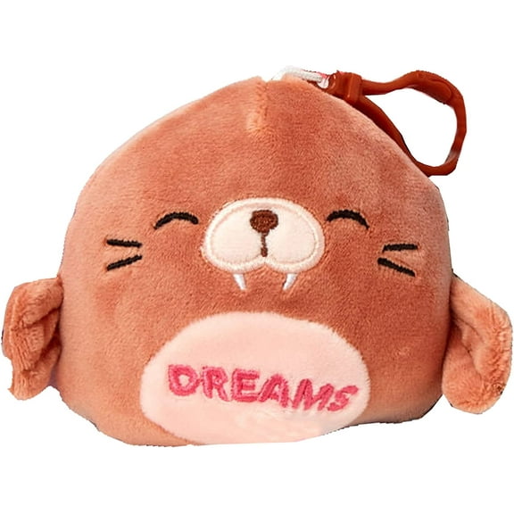 Squishmallows Bindy Walrus (Dreams) 3.5 Inch Clip On Bag Keychain Backpack