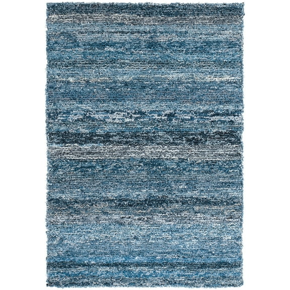 Dash & Albert Denim Chindi Hand Hooked Cotton Rug, 3' x 5', Blue