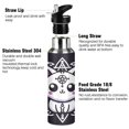 thumbnail image 3 of Water Bottles 20oz Straw Lid Wide Mouth Stainless Steel for School Sport Travel Cute Cat with Hexagram, 3 of 9
