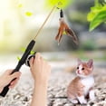 thumbnail image 2 of Plastic Pet Cat Teaser Playing Rod Stick Interactive Toys with Feather Bell Pulley, 2 of 9