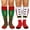 M-ELF/Santa-2Pic-Long-A, variant on Funny Christmas Knee High Festival Socks for Women Teens Girls - Secret Santa Gifts Novelty Fun Crew Funky Cute Crazy Snowman Reindeer Gingerbread Xmas Holiday Socks Stocking Stuffers
