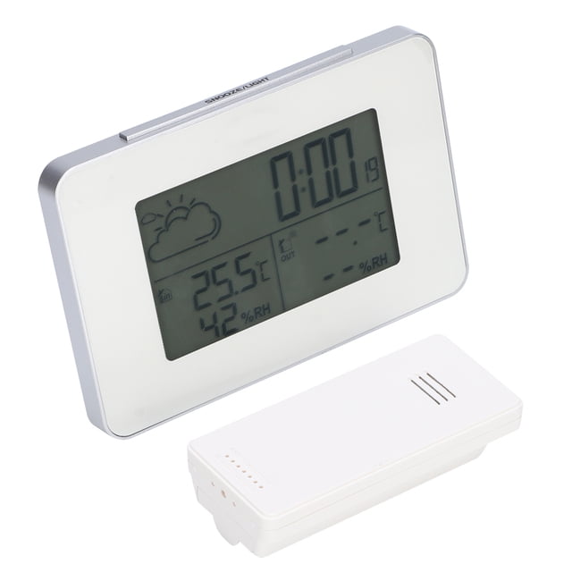 Réveil Électronique Multifonctionnel avec Affichage de l'Humidité de la Température Blanc