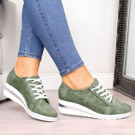 

ZTTD Women Roman Large Size Hollow Out Wedges Height Increasing Casual Shoes