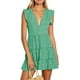 thumbnail image 3 of Mini vestido floral de mujer Vestidos de verano sexy con cuello en V con volantes y mangas aleteadas, 3 of 4