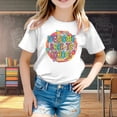 thumbnail image 2 of LUOGENLI Crop Tops for Girls 10-12 Girls Short Sleeve T Shirts Kids Summer Tops Crewneck Tees 3 13 Years Tops for Girls 5-6 Years Old Girls Summer Tops Size 12-14 White 12-13 Years, 2 of 4