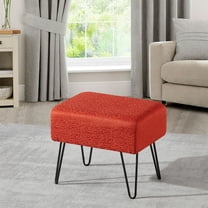 Home Soft Things Jacquard Ottoman - Angola - Tigerlily - 19" x 13" x 17"