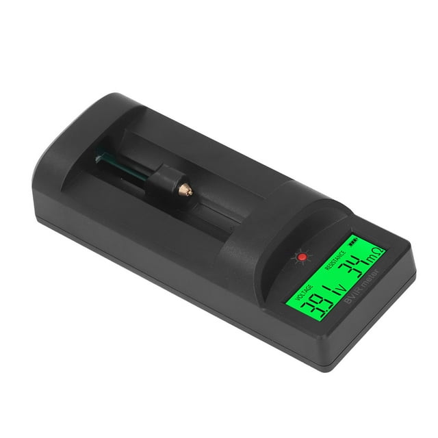 Battery Voltage Resistance Meter, LCD Display Lithium Battery Tester HTN Wide Viewing Angle High Accuracy 0-999 Milliohm For For AAA Alkaline Batteries Host + Charging Cable