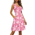 thumbnail image 2 of Renewold Pink Hearts Summer Sleeveless Tank Dresses for Women Valentine's Day Gifts Skin Friendly Round Neck Pleated Swing Sundress Size XL Casual Dresses, 2 of 6