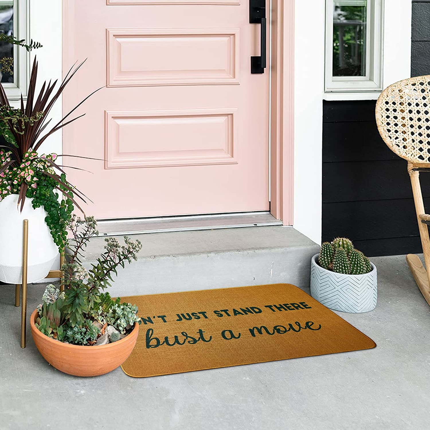 JJUUYOU Welcome Mats Front Door Mat Indoor Outdoor Entryway with Non Slip  Rubber Back Funny Did You call First Doormat Entrance Decor fo