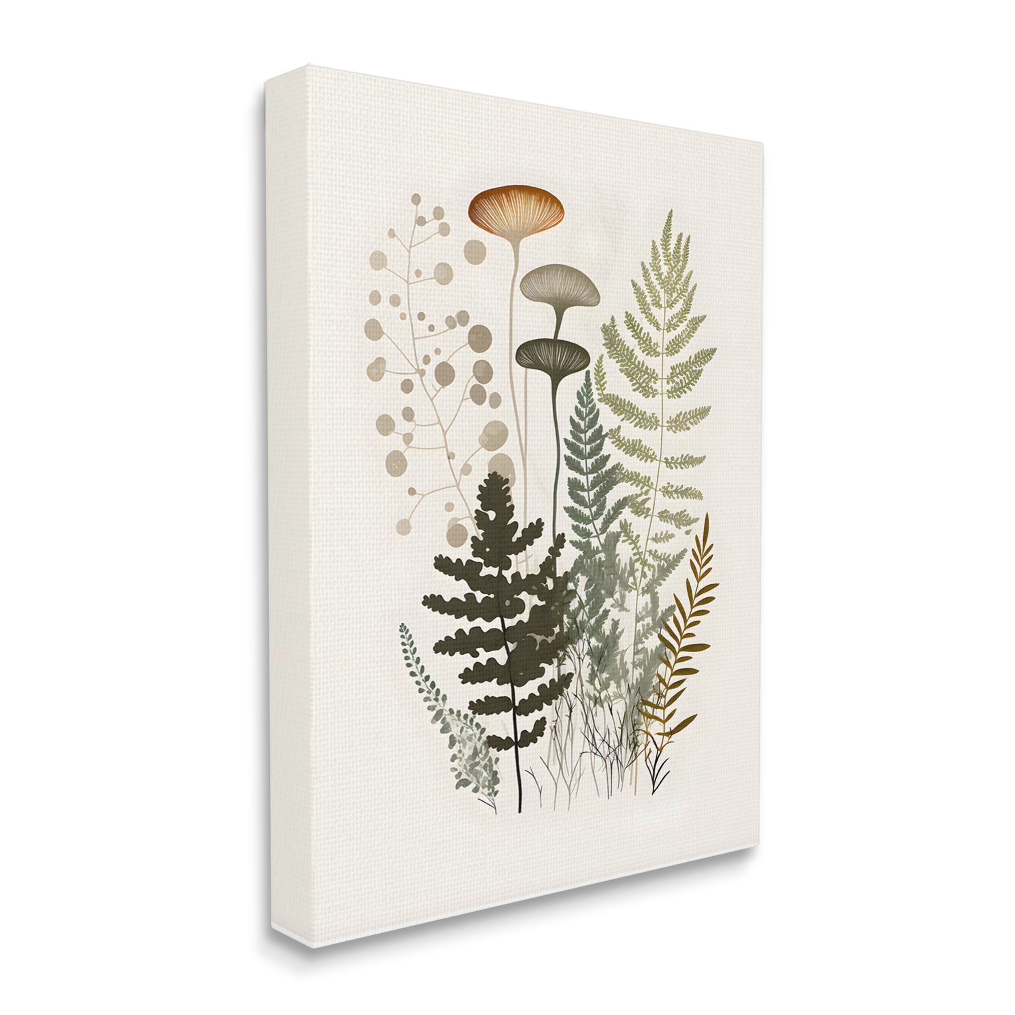 Stupell Industries Neutral Forest Ferns Botanical & Floral Painting Gallery Wrapped Canvas Art Print Wall Art, 36 x 48
