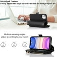 thumbnail image 4 of for iPhone 12 pro Wallet case,iPhone 12 Phone case with Zipper Card Holders for Women Slots Crossbody Flip Folio Book Cover with Credit Card Holder Men case - Black, 4 of 12