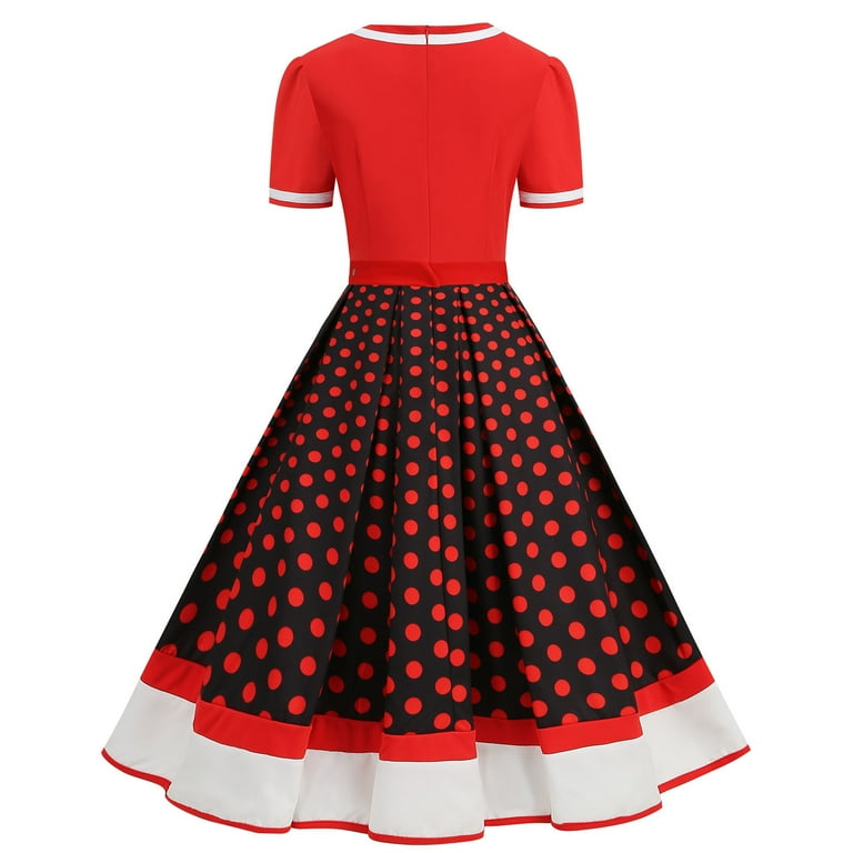 Gaecuw 1960s Dresses for Women Crew Neck Short Sleeve Vintage Dress Below  the Knee Midi Dresses A Line Party Dress Prom Dresses Linen Dress Casual  Semi Formal Dress Prom Dresses Wedding Guest