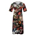 thumbnail image 3 of SMihono Robe d'Été Grande Taille pour Femmes 2023 à Col en V à Manches Courtes Robe Imprimée Robe Décontractée avec Poches, 3 of 4