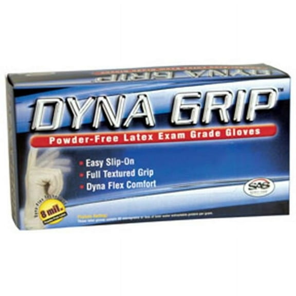 650-1003 Dyna Grip PF Latex Gloves - Box of 100 - Large