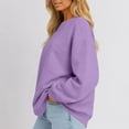 thumbnail image 4 of Women's Fashion Solid Color Casual Long Sleeve Hoodie for Everyday Comfort and Versatile Wear with Modern Design,Light Purple,2XL, 4 of 7