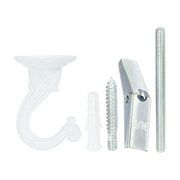 Uxcell 2.2" x 1.5" Ceiling Hook, Ceiling Orchid Swag Hooks with Mounting Hardware, White