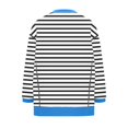 thumbnail image 6 of hxobax Striped Oversized Sweatshirt for Women Fall Colorblock Crewneck Pullover Tops Quilted Sweater, 6 of 6