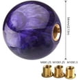 thumbnail image 4 of Marble Style Round Ball Gear Shift Knob with Adapters Universal Car Shift Knob Adapter Acrylic Stick Shift Knob Fit for Most Transmission Vehicles (Purple), 4 of 5