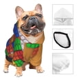 thumbnail image 3 of Goofa Colorful Building Blocks A Pattern Small Dog Sweater Hoodies Pet Grey Hooded Soft Fleece Sweatshirts with Pocket Fall Winter Puppy Cat Sweaters Warm Clothes-X-Small, 3 of 8