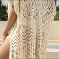 thumbnail image 6 of MSJUHEG Bathing Suit Cover Ups,Kimono Cover Up,Mesh Knit Beach Dress,Sarong Coverups for Women,Shirt Dress,Bikini Shirt,Mesh Bathing Suit Beige A, 6 of 7