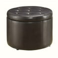 thumbnail image 4 of Convenience Concepts Designs4Comfort Pouf Rond en Similicuir Espresso, 4 of 5