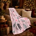 thumbnail image 3 of Holiday Cats Santa Hats Scarves Playing Yarn Wrapped, Playful Pet Portrait Pattern, Warm Flannel Blanket for Living Room and Bedroom, Cat Lovers Christmas Gift, Pet Lover Home Decor, 3 of 9