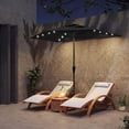thumbnail image 2 of Outsunny 9ft Half Patio Umbrella Outdoor with Solar LED Lights, Black, 2 of 9