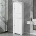 thumbnail image 2 of Bellemave 67.3”H Tall Bathroom Storage Cabinet Freestanding Storage Cabinet with 1 Drawer and 2 Doors Wooden Floor Cabinet with Adjustable Shelves for Home, Kitchen, Living Room, White, 2 of 10