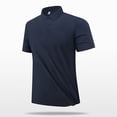 thumbnail image 4 of Camisa Casual de Solapa de los Hombres, Botón de Color Sólido de Verano Delantero Al Aire Libre para el Uso Diario, Transpirable Ligero Mock Cuello Tee, 4 of 8