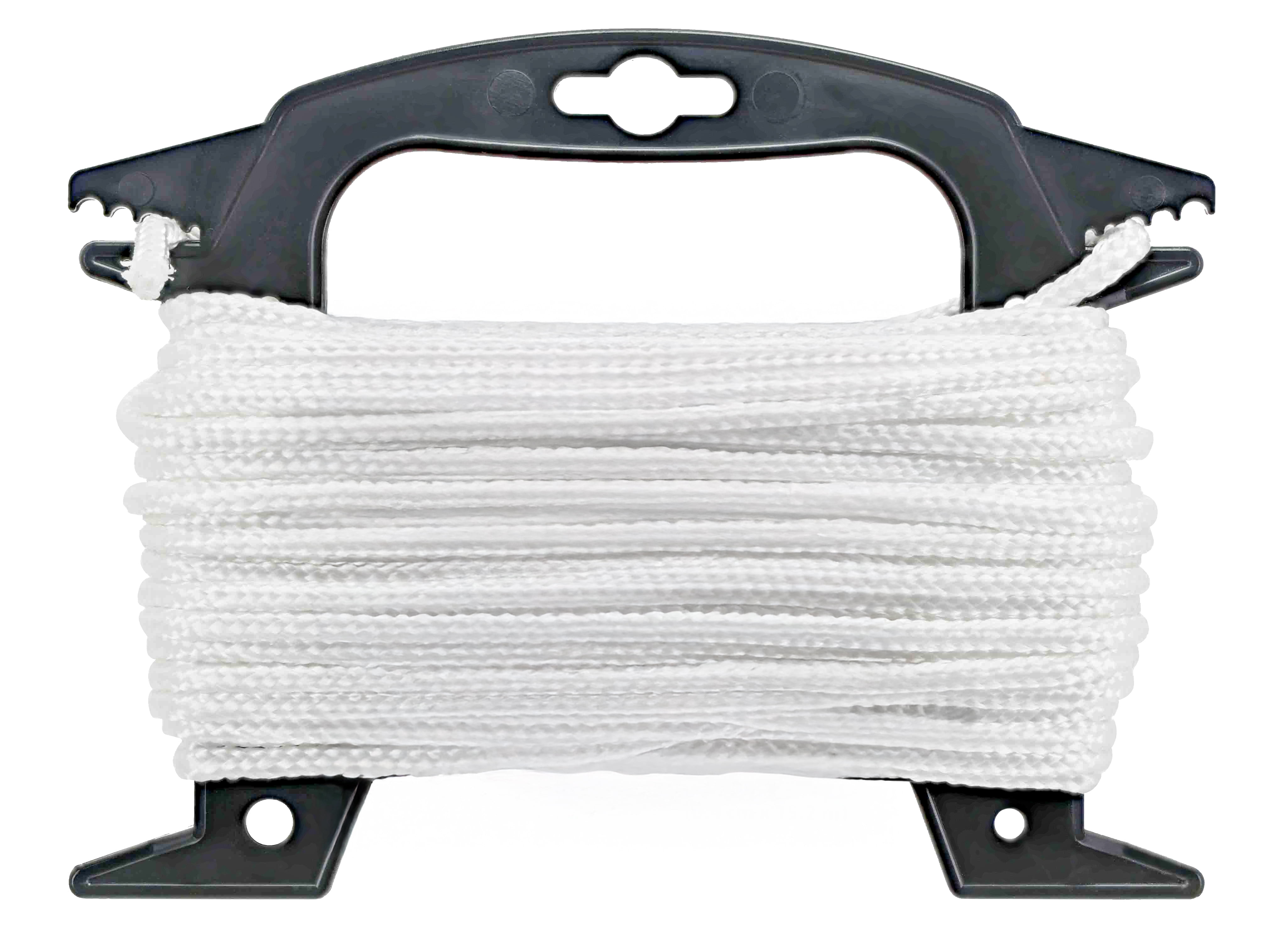 Hyper Tough 3/16" x 50' Nylon Blend Diamond-Braided Rope with Storage Winder, White