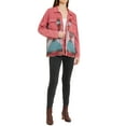 thumbnail image 2 of MODA NOVA Juniors Denim Jacket Lapel Long Sleeve Vintage Shacket Casual Wear M Pink, 2 of 6