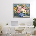 thumbnail image 3 of Stupell Industries Shabby Chic Indigo Chinoiserie Flower Vase Gray Floating Frame Canvas Art, 31 x 25, by Petals Prints Design, 3 of 7
