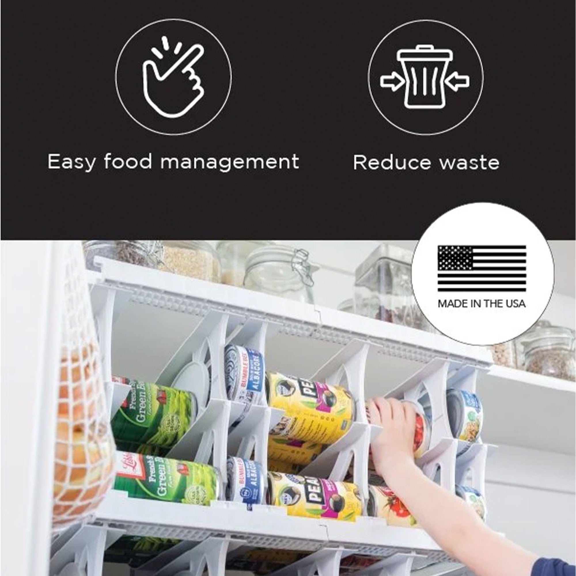  Shelf Reliance Cansolidator Pantry 40 latas, organizador de  latas para despensa, organizador giratorio de almacenamiento de alimentos  enlatados, organizador de cocina y almacenamiento (40 latas) : Hogar y  Cocina