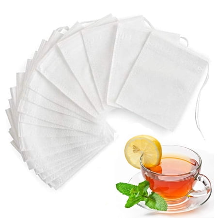 Empty Tea Filter Bags for Loose Tea with Drawstring  100 Pcs 2.75 x 2.17 inch Disposable Loose Tea Bags