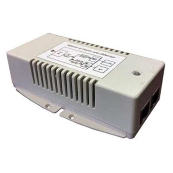 48V 50W High Power Gigabit PoE Power Inserter, Surge Protected & US Power Cord