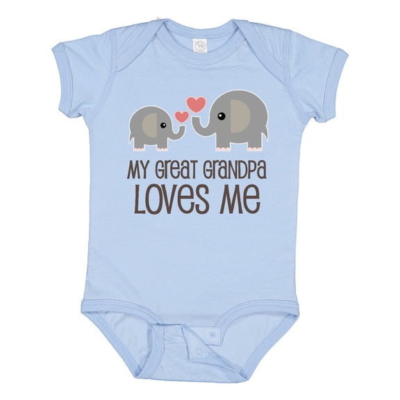 Inktastic My Great Grandpa Loves Me Grandson Elephant Boys or Girls Baby Bodysuit